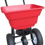 Vulcan YTL-016-360 Broadcast Spreader, 12 ft W Spread, 80 lb Capacity, Steel Frame, Poly Hopper, Black Hopper