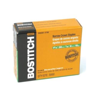 Bostitch 1-3/16" by 18 Gauge by 7/32-Inch Crown Finish Staple (3,000 per Box) SX50351-3/16G