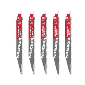 Milwaukee Tool 9" 6 TPI THE WRECKER™ with Carbide Teeth SAWZALL® Blade 5 Pack 48-00-5542