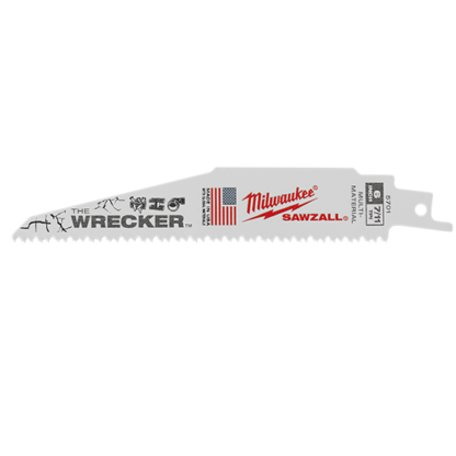 Mikaukee Tool The WRECKER™ Multi-Material SAWZALL® Blade 6" 7/11TPI BULK 100 48-01-7701