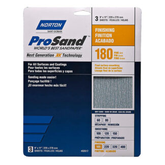 SANDPAPER PROSAND FINISHING 9"X11" 180GRIT 3PK 02617