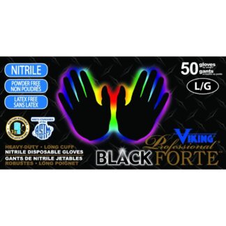 Viking Professional 34606 Black Forte Disposable Nitrile Gloves - Extra Large