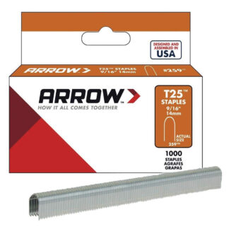 Arrow Fastener 259 9/16" T25 Round Crown Staples - 1000PK