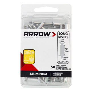 Arrow Fastener RLA3/16IP 3/16" Long Aluminum Rivets - 50PK