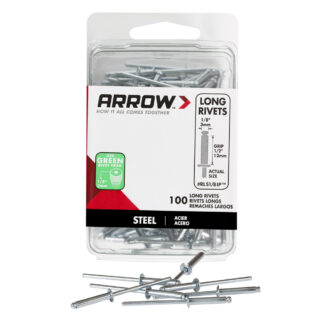 Arrow Fastener RLS1/8IP 1/8" Long Steel Rivets - 100PK