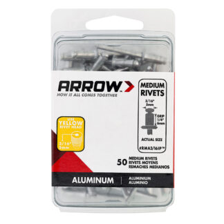 Arrow Fastener RMA3/16IP 3/16" Medium Aluminum Rivets - 50PK