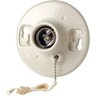 Leviton 29816-740 Incandescent Porcelain Pull Chain Lampholder - White