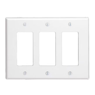 Leviton 80611-0021-OOW 3-Gang Decora Wall Plate - White