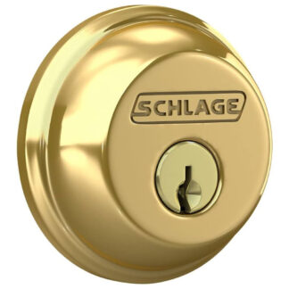 Schlage B60N505 Single Cylinder Deadbolt - Bright Brass