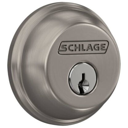 Schlage B60N619 Single Cylinder Deadbolt - Satin Nickel