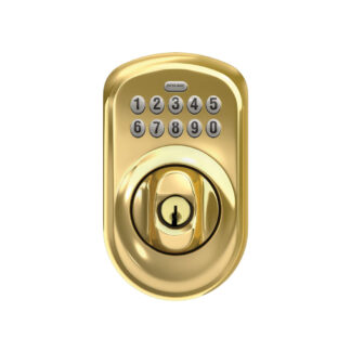 Schlage BE365PLY505 Plymouth Keypad Deadbolt - Bright Brass