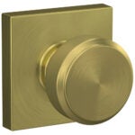 Schlage F10BWE608COL Bowery Closet Knob with Collins Trim - Satin Brass