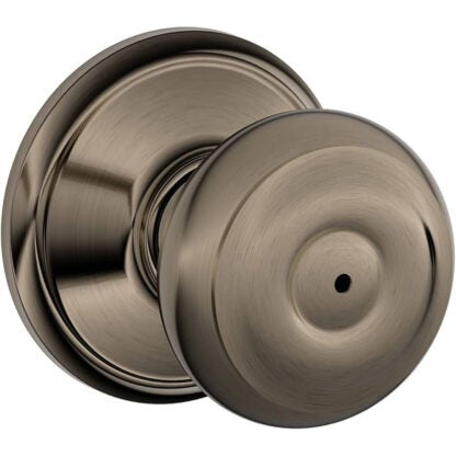 Schlage F40GEO620 Georgian Bath Knob - Antique Pewter