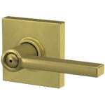 Schlage F40LAT608COL Latitude Bath Lever with Collins Trim - Satin Brass