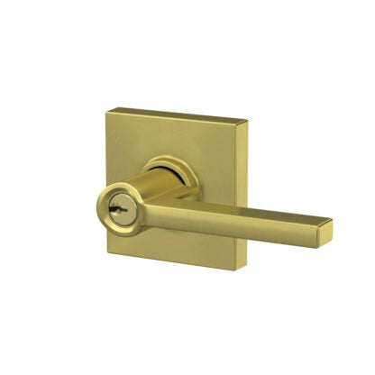 Schlage F51LAT608COL Latitude Keyed Lever with Collins Trim - Satin Brass