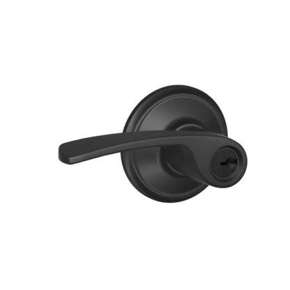 Schlage F51MER622 Merano Keyed Lever - Matte Black