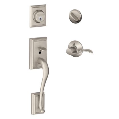 Schlage F60ADDACC619 Addison Handleset with Accent Lever - Satin Nickel