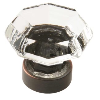 Amerock BP55268CORB 1-5/16" Traditional Cabinet Knob - Clear/Oil-Rubbed Bronze