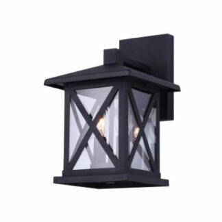 CANARM Elm 2-Light Black Outdoor Wall Light Sconce