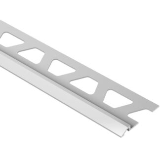 Schluter Reno-U Satin Anodized Aluminum 3/8 in. X 8 Ft. 2-1/2 in. Metal Reducer Tile Edging Trim, Satin Andonized Aluminum