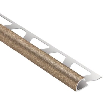 Schluter Rondec Beige Textured Color-Coated Aluminum 3/8 in. X 8 Ft. 2-1/2 in. Metal Bullnose Tile Edging Trim