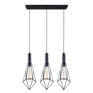 CANARM Greer 3-Light Matte Black Pendant