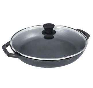 Lodge Chef's Collection 12" Everyday Pan with Lid Black 12 in