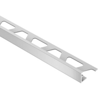 Schluter Schiene Satin Anodized Aluminum 1/2 in. X 8 Ft. 2-1/2 in. Metal L-Angle Tile Edging Trim, Satin Andonized Aluminum