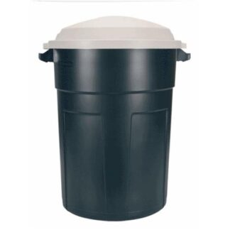 Rubbermaid Plastic Refuse Trash Can with Dark Platinum Lid - 32 Gallon Pack of 8