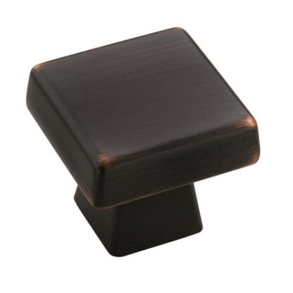 Amerock BP55271ORB 1-3/16" Blackrock Square Cabinet Knob - Oil-Rubbed Bronze