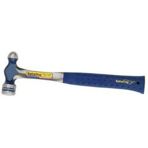 EstWing E3-12BP 12 Oz Solid Steel Ballpeen Hammer with Blue Vinyl Shock Reduction Grip