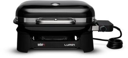 Weber Lumin Compact Portable Indoor Outdoor Electric Smoker Grill Black