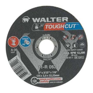 Walter 11R052 5X1/16X7/8 Toughcut Type 1 Cutting Wheel 30 Grit|Pkg.25