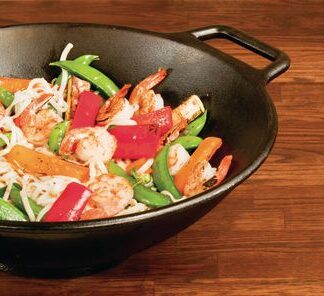 WOK CAST IRON 14" W/LOOP HANDLE PRO LOGIC P14W3CN