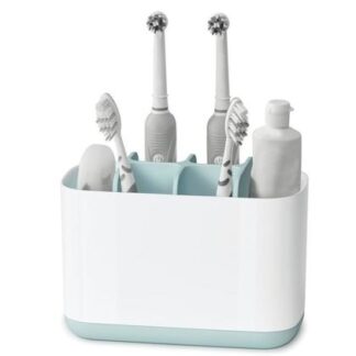 Joseph Joseph 70501 EasyStore Toothbrush Holder Bathroom Storage Organizer Caddy Large Blue