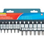 Crescent Assorted Sizes X 1/4 and 3/8 in. Drive SAE 6 Point Torx Bit Socket Set 12 Pc.