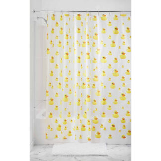 IDesign 72 in. H X 72 in. W Frost Ducks Shower Curtain Vinyl