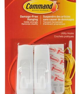 3M - Command Adhesive Hooks, Medium, 2 Pack