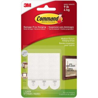 Command Picture Hanging Strip 17201C, White, Medium White Medium