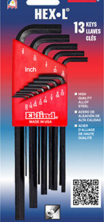 Eklind EKL10213 REK10213 Imperial Long Handle Hex L-Key Set, 13 Piece