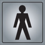 Klassen | International Men's Room Sign - 5 1/2-in X 5 1/2-in - Aluminum