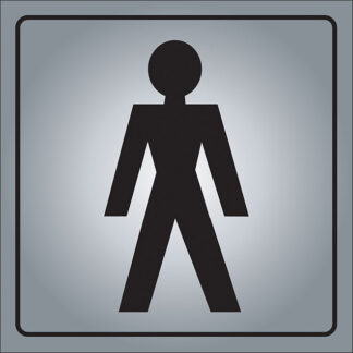 Klassen | International Men's Room Sign - 5 1/2-in X 5 1/2-in - Aluminum