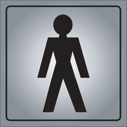 Klassen | International Men's Room Sign - 5 1/2-in X 5 1/2-in - Aluminum