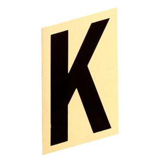 Klassen | Brand Self-Adhesive K Letter - Reflective - 3-in - Black and Gold - Aluminum