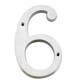 Taymor | Classic Number 6 - 6-in - Brushed Aluminum