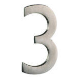 Taymor | Modern Number 3 - 4-in - Solid Brass - Satin Nickel