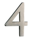 Taymor | Modern Number 4 - 4-in - Solid Brass - Satin Nickel