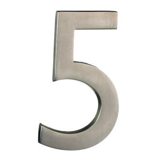 Taymor | Modern Number 5 - 4-in - Solid Brass - Satin Nickel