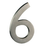 Taymor | Modern Number 6 - 4-in - Solid Brass - Satin Nickel