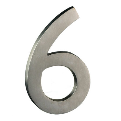 Taymor | Modern Number 6 - 4-in - Solid Brass - Satin Nickel